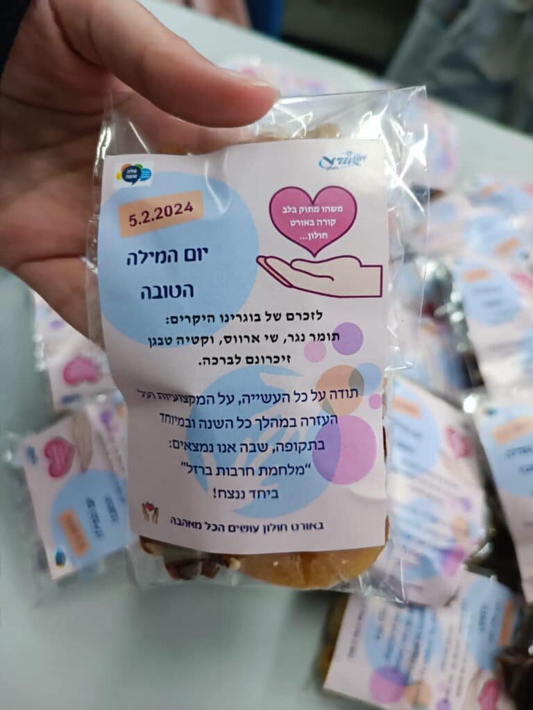 מארזי יום המילה הטובה לזכרם של נופלי אורט חולון